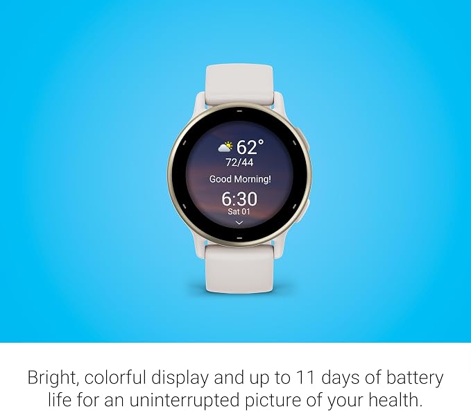 Garmin vívoactive® 5, Health & Fitness GPS Smartwatch, 42mm, Ivory 24/7 Health Monitoring, Built-In Sports Apps, Sleep Coach, Body Battery™ Energy Monitoring, Workout Benefit & Recovery Tim