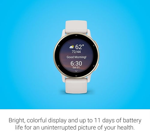 Garmin vívoactive® 5, Health & Fitness GPS Smartwatch, 42mm, Ivory 24/7 Health Monitoring, Built-In Sports Apps, Sleep Coach, Body Battery™ Energy Monitoring, Workout Benefit & Recovery Tim