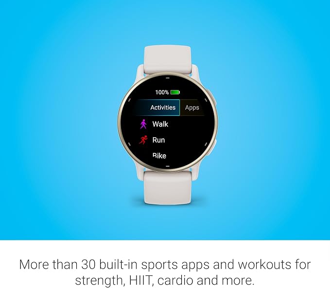 Garmin vívoactive® 5, Health & Fitness GPS Smartwatch, 42mm, Ivory 24/7 Health Monitoring, Built-In Sports Apps, Sleep Coach, Body Battery™ Energy Monitoring, Workout Benefit & Recovery Tim